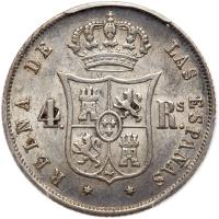 Spain. 4 Reales, 1854 (Madrid) PCGS AU55 - 2