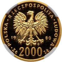 Poland. 2000 Zlotych, 1980-MW