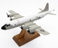 Vintage Lockheed P-3C Orion Airplane Navy Contractor Desk Model w/ Wood Stand and Medallion