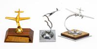 Three Small Desktop Aviation Awards from The 1960s, Personal Effects of Ben Hohmann
