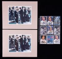 Photographs of Kennedy Presenting the Distinguished Service Medal to Alan Shepard and 9 Cards, Each Singed by A Crew Member of A