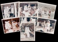 Apollo 12: Collection of Seven Vintage Original Images, Red Numbers, "A Kodak Paper" Space Suit Training and Testing Exercises