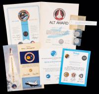 Skylab and Shuttle Presentation Awards, Including a Flown NASA Flag and Flown Large Patch; Orbital Refueling System