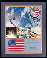 Impressive Presentation from NASA and Flown Flag and Crew Patch Aboard the Space Shuttle "Atlantis" STS 61-B