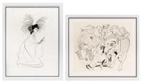 Hirschfeld, Al. Two Lithographs: "M. Butterfly" and "La Cage Aux Folles"