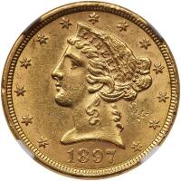 1897 $5 Liberty NGC MS62