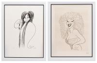 Hirschfeld, Al. Two Lithographs: "Whoopi Goldberg" and "Bette Midler"