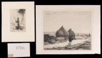 Multiple Artists: Hornby, Visscher and Eby. Original Pen and Ink On Paper, Three Engravings