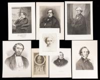 Original Etchings of Composers and Authors: Verdi, Rossini, Charles Dickens, Mark Twain, 8 Pieces Total.