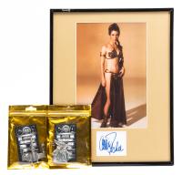 Carrie Fisher: Autograph & Photo of Fisher in her Iconic Slave Bikini from RETURN OF THE JEDI in 1983. Two Brock Bennett Sterlin