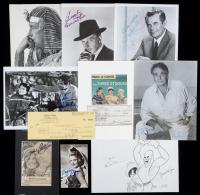 12 Autographed Photos of Hollywood's Stars: Jimmy Stewart, Fay Wray, Robin Williams, Janet Leigh, Zeppo Marx, Vincent Pr