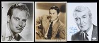 Golden Age of Hollywood Legendary Leading Men: Gregory Peck, Jimmy Stewart and Charlton Heston, Superior Signed Photos