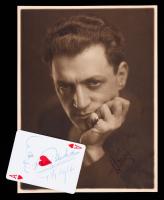 Harry Blackstone Sr.: Exceptional Vintage Original Sepia Double Weight Photo Signed and Autographed Caricature on Ace of Hearts