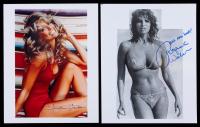 Icons of Beauty and Talent: Farrah Fawcett and Raquel Welch, Two Signed Photos - Featuring the Photo of the Famous Red Swimsuit