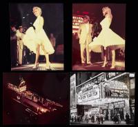 Marilyn Monroe: Four (4) George Barris Single Weight Photos from THE SEVEN YEAR ITCH. Set Photos and Marquee for Film Premiere S