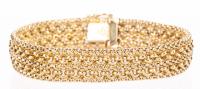 Ladies Italian 14K Yellow Gold Bracelet in a Beautiful Open Weave Pattern