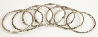 Ladies Sterling Silver Bangle Bracelets 7 Total