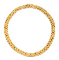 Ladies 18K Yellow Gold Italian Necklace with an Exceptional Brushed Finish