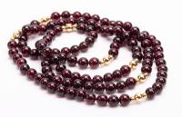 Ladies Beautiful Strand of Garnet Beads Accented 14K Yellow Beads