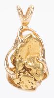 Men's or Ladies Nugget Pendant. 14K Yellow Gold Mount Artfully Crafted to Support High Karat Gold Nugget