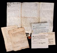 German Indenture in Fine Condition Dated May 13, 1765 with Large Seal Attached and Intact Plus Five Other 18th Century German Do