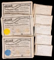 Rare Collection of 1800s City Bonds and Checks Signed by Mayors of New York City's Past in Excellent Condition