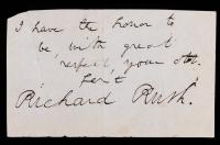 Richard Rush Clipped Signature: 8th United States Attorney General and the 8th United States Secretary of the Treasury