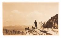 Zane Grey: Early 20th Century Portrait of Grey "On The Heights Overlooking Monument Valley" and Signing His Name and Loc