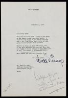 Disney, Walt: TLS by Disney to Irvin Cobb Asking Him to Sign Two Copies of His Book. Spectacular Signature by Disney, Dated Feb,