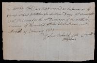 Pike, Zebulon -- War-date Note Authorizing Payment For Service at Plattsburgh, New York