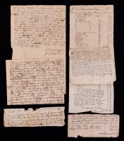 Twelve (12) 18th Century Documents - Including A Note From the Revolutionary War Era