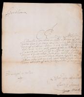 (English Civil War) George Monck -- Letter Written While Oliver Cromwell Was Lord Protector