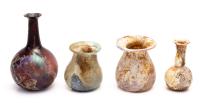 Four (4) Fine Examples of Ancient Roman Glass Pots and Unguentarium from 2nd -3rd CE