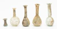 5-piece Collection of Bell Bodied Unguentarium. Roman 2nd-3rd Cent. C.E.