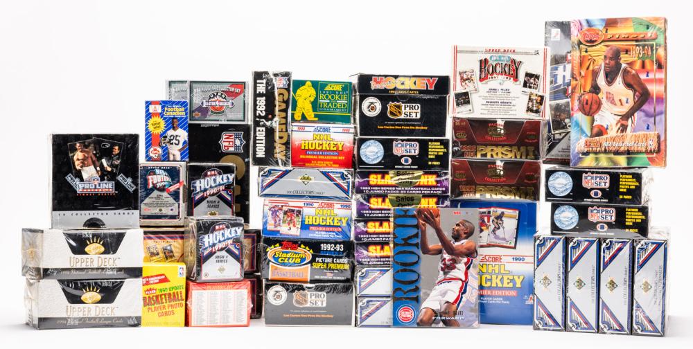 Large, Diverse Collection of Sealed Sports Card Collections Late 1980