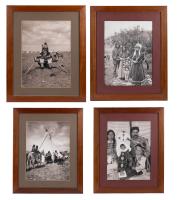 Four Extremely Scarce Glass Plate Photographs by Norman A. Forsyth Depicting Montana Indian Tribes