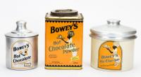 Black Americana in Advertising: Bowey's Hot Chocolate Powder Energy Drink, Two Large Tins and One Quite Rare Enamel Pot