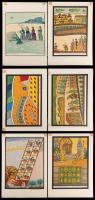 Shalom Moskovitz: Published Under Shalom of Safed. Six (6) Vintage Lithographs of Biblical Stories