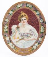 Coca-Cola: Rare "Hilda with The Glass", or "Big Hilda": Large Oval Serving Tray, 1903 in Excellent Condition, Fresh Colors.