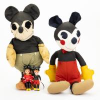 Vintage Hand Sewn Mickey Mouse Dolls from McCall Sewing Patterns as Licensed by Walt Disney Productions.