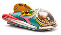 Modern Toys: Vintage "Moon Rocket" 1960 Battery Operated Tin Toy. Japan