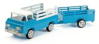 Toy Truck: 1969 Vintage Original Nylint, Pressed Steel Ford Econoline and Trailer. Near Pristine