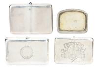 Four Russian Silver Cigarette Cases in 84 Zolotnik Silver (.875) all "Working Man" Cases and having Great Appeal 14 ozt