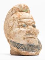 Antique Chinese Qing Dynasty Hand Painted Terracotta Head
