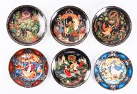 Six (6) Striking Vintage Bradford Tianex Russian Legends "Fairy Taleâ Collector Plates