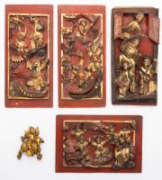 Set of Four Elaborately Carved Chinese Panels 19th/20th Century. Display Beautifully