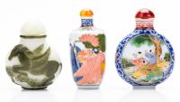 Collection of Three (3) Very Fine Snuff Bottles Boasting Great Visual Appeal and Craftsmanship.