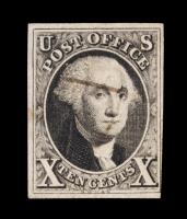 1847 10Â¢ black Used Stamp