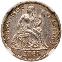 1869 Liberty Seated 10C