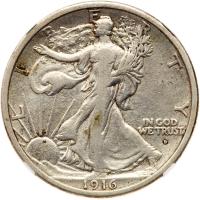 1916-D Liberty Walking 50C